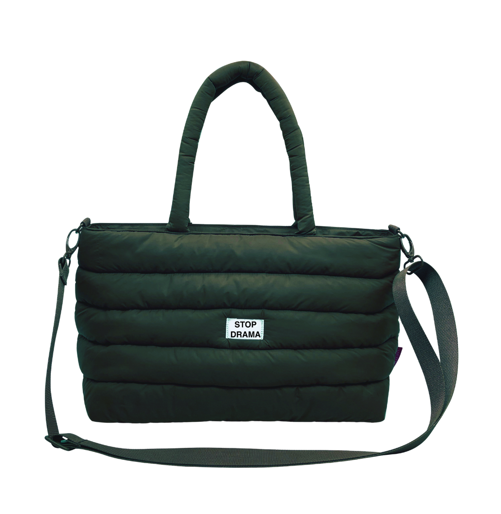 Rectangle puffer bag dark green