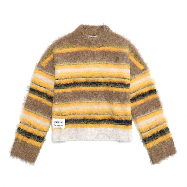 KNITWEAR BOXY CAMEL STRIPES