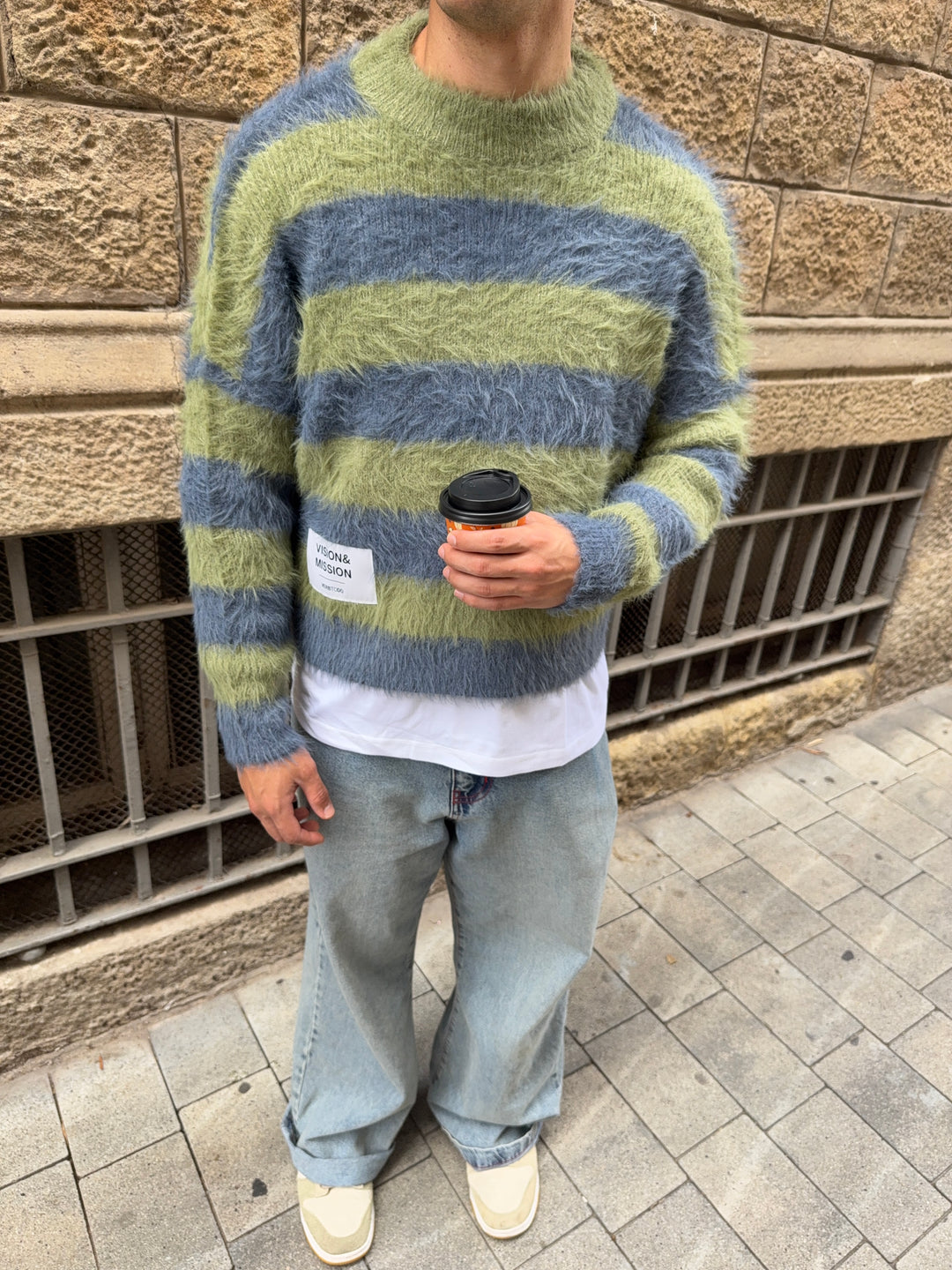 KNITWEAR BOXY GREEN STRIPES