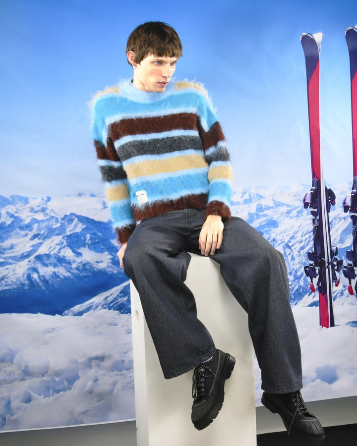 KNITWEAR BOXY BLUE STRIPES