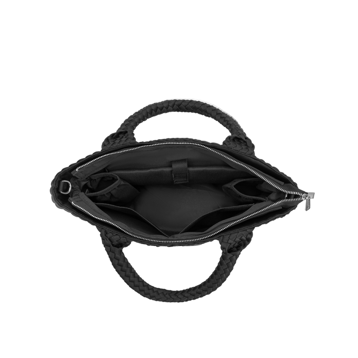 Borsa media in neoprene 'FREE LOVE' tinta unita - nero