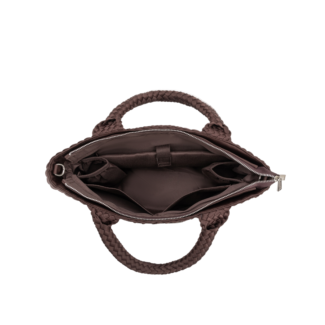 SAC MOYEN en néoprène 'CHILL VIBES' uni - marron foncé