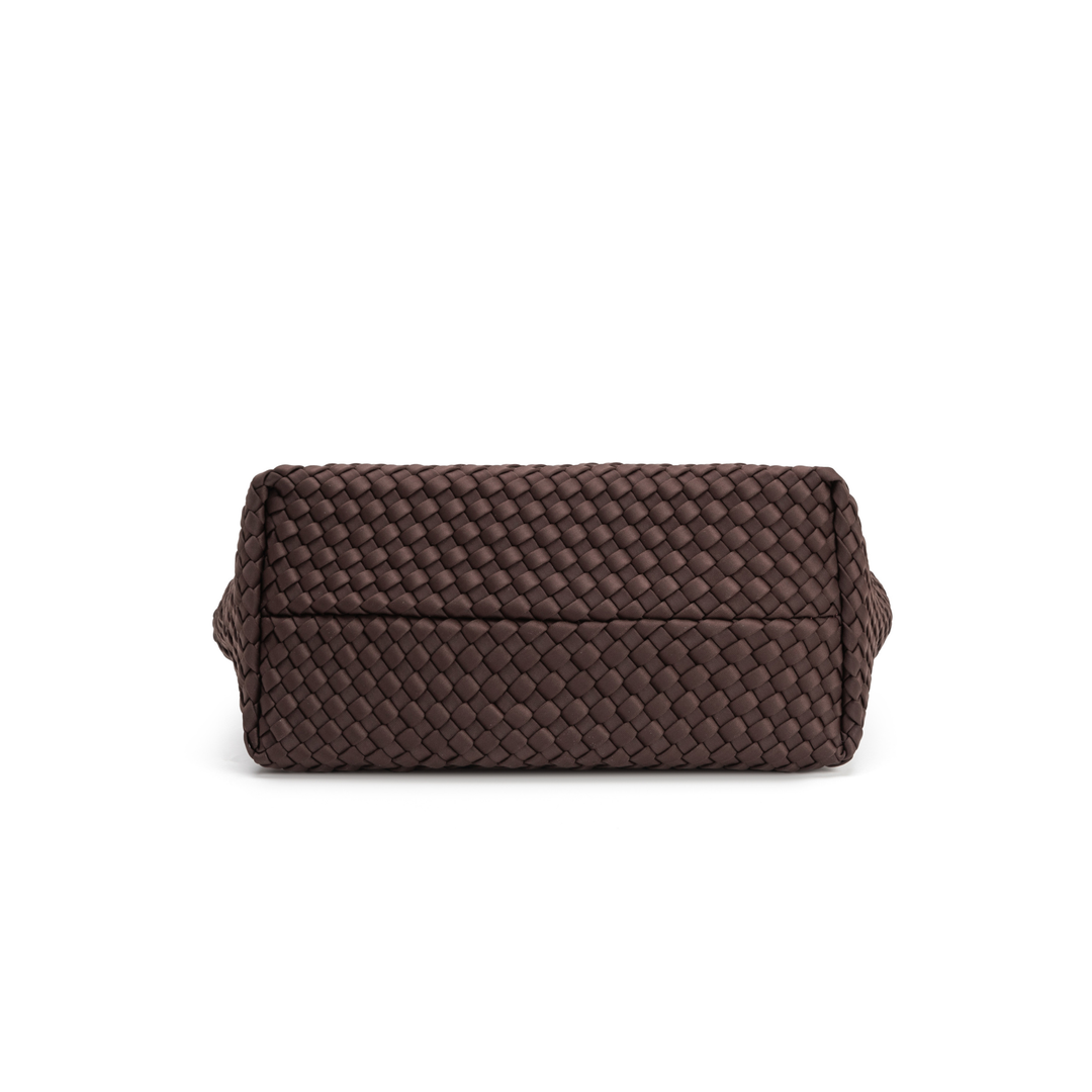SAC MOYEN en néoprène 'CHILL VIBES' uni - marron foncé