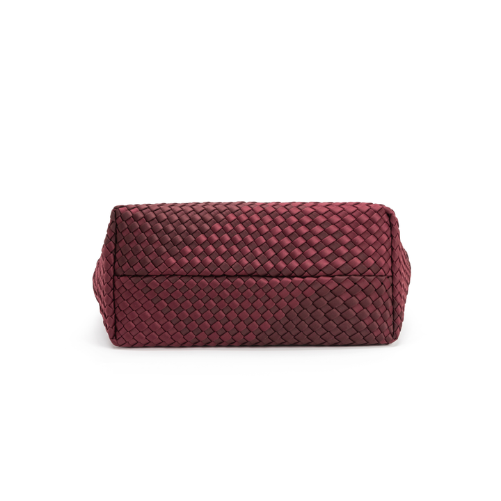 Borsa media in neoprene 'START NOW' bicolore bordeaux e vino