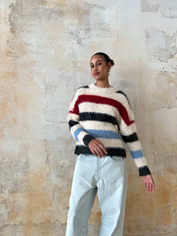 KNITWEAR BOXY RED STRIPES