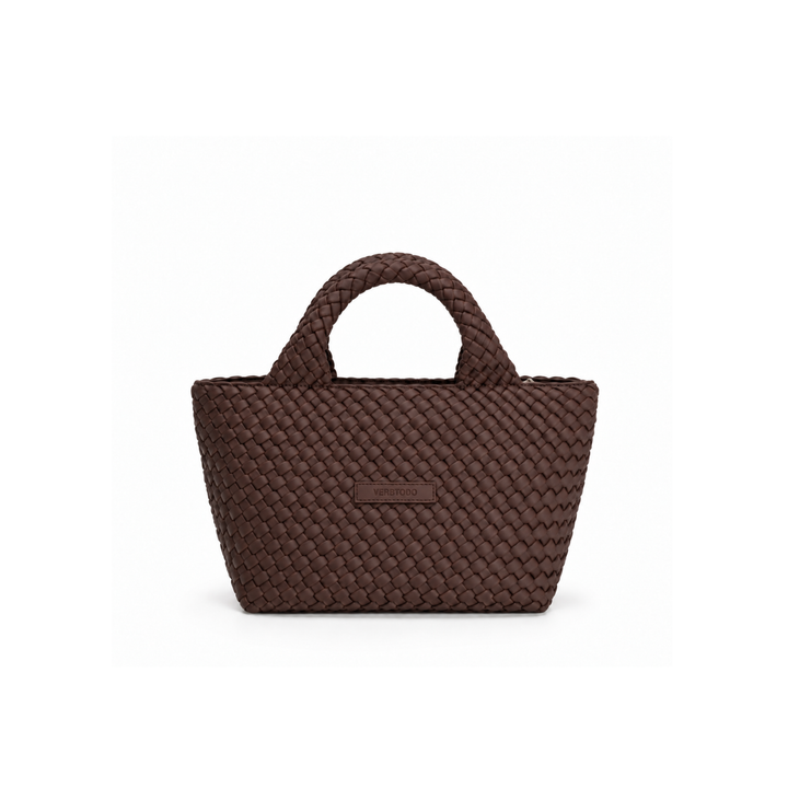 Borsa piccola in neoprene 'CHILL VIBES' tinta unita - marrone scuro