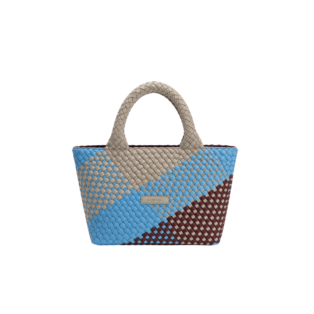Borsa piccola in neoprene 'JUST MOVE' tono misto - blu & bordeaux & grigio chiaro