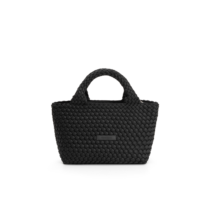 Borsa piccola in neoprene 'FREE LOVE' tinta unita - nero