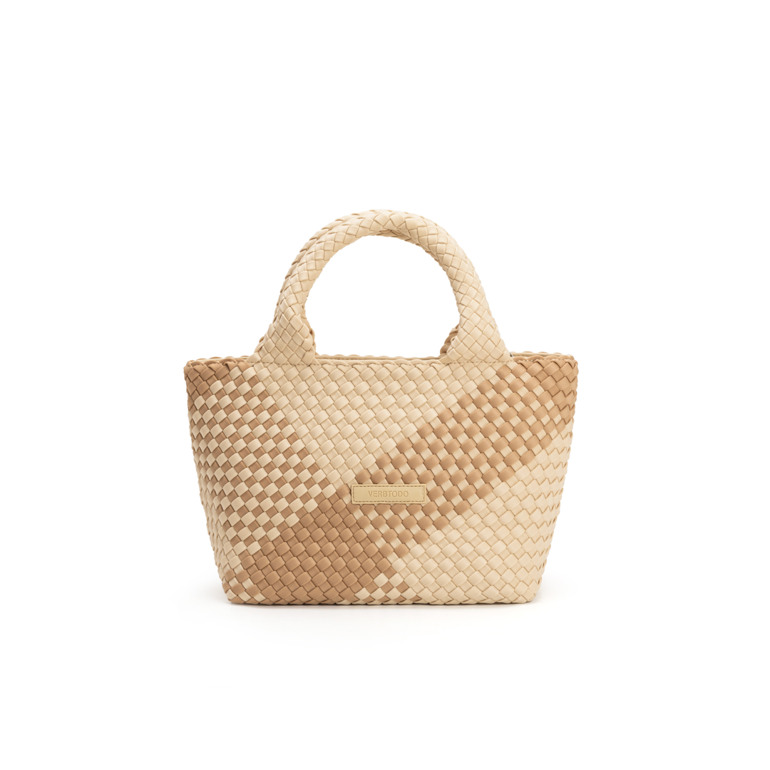 Borsa piccola in neoprene 'RISE UP' bicolore beige