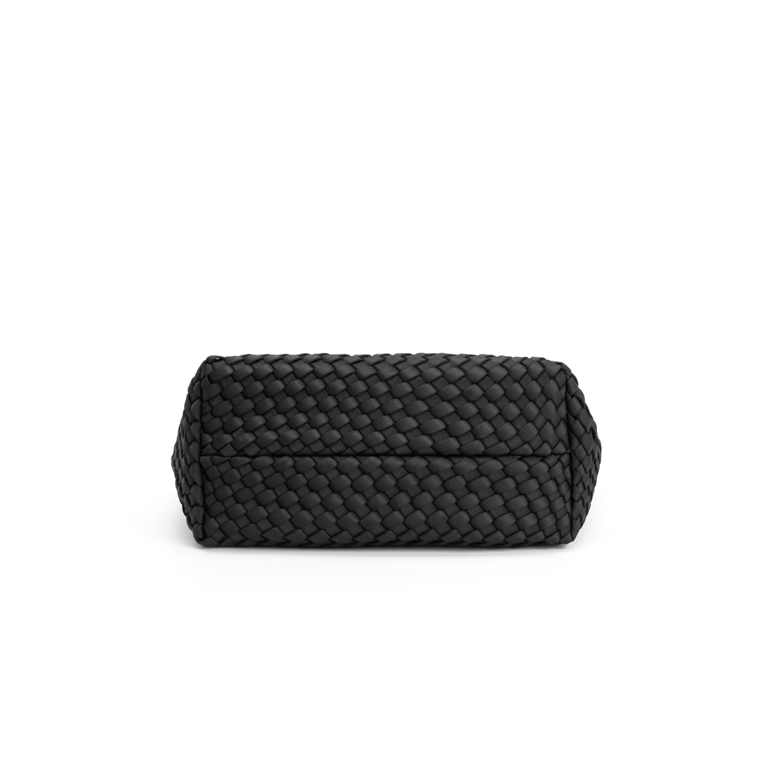 Borsa piccola in neoprene 'FREE LOVE' tinta unita - nero