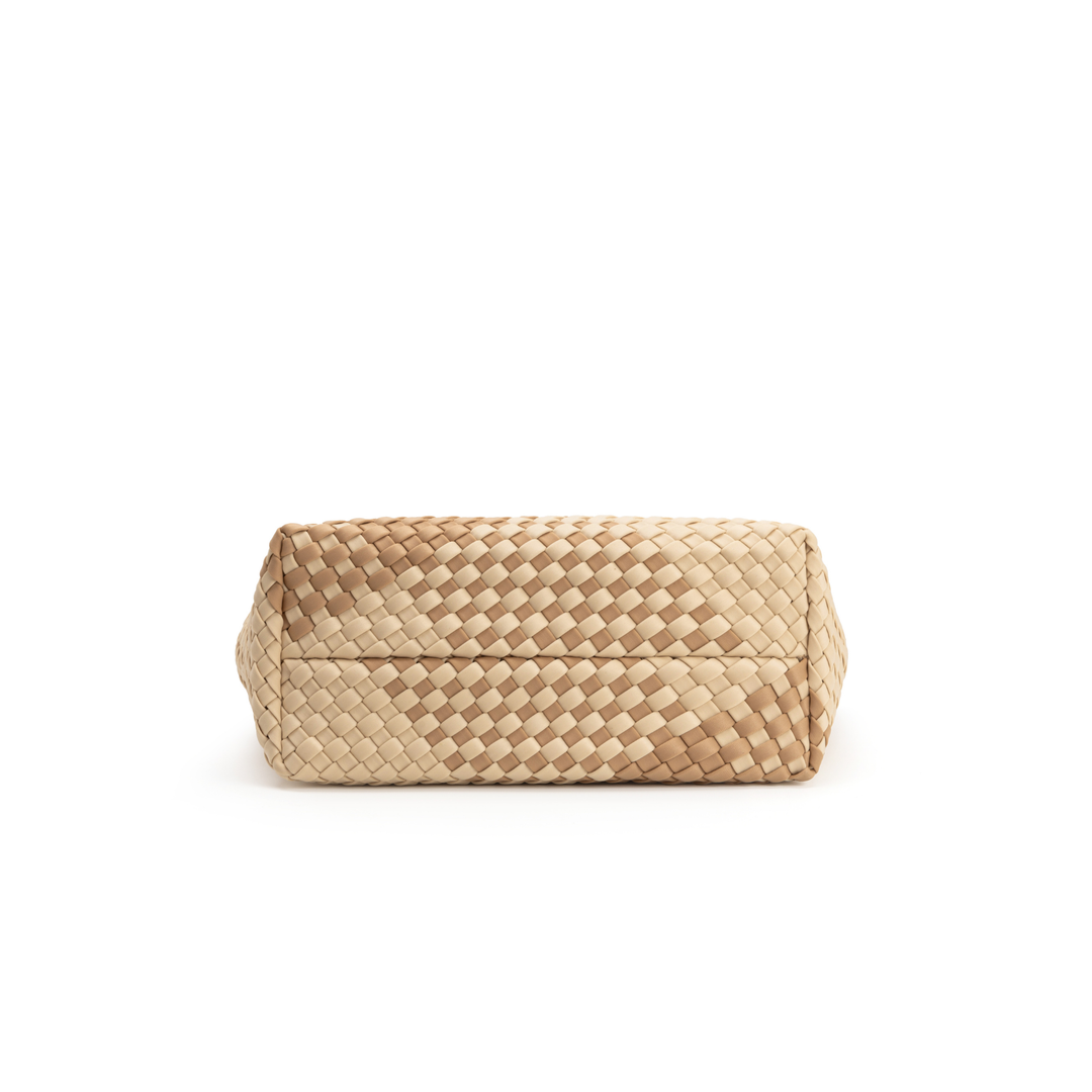 Borsa piccola in neoprene 'RISE UP' bicolore beige