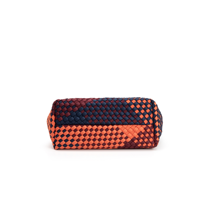 Borsa piccola in neoprene 'VISION & MISSION' tono misto - blu navy & bordeaux & arancione