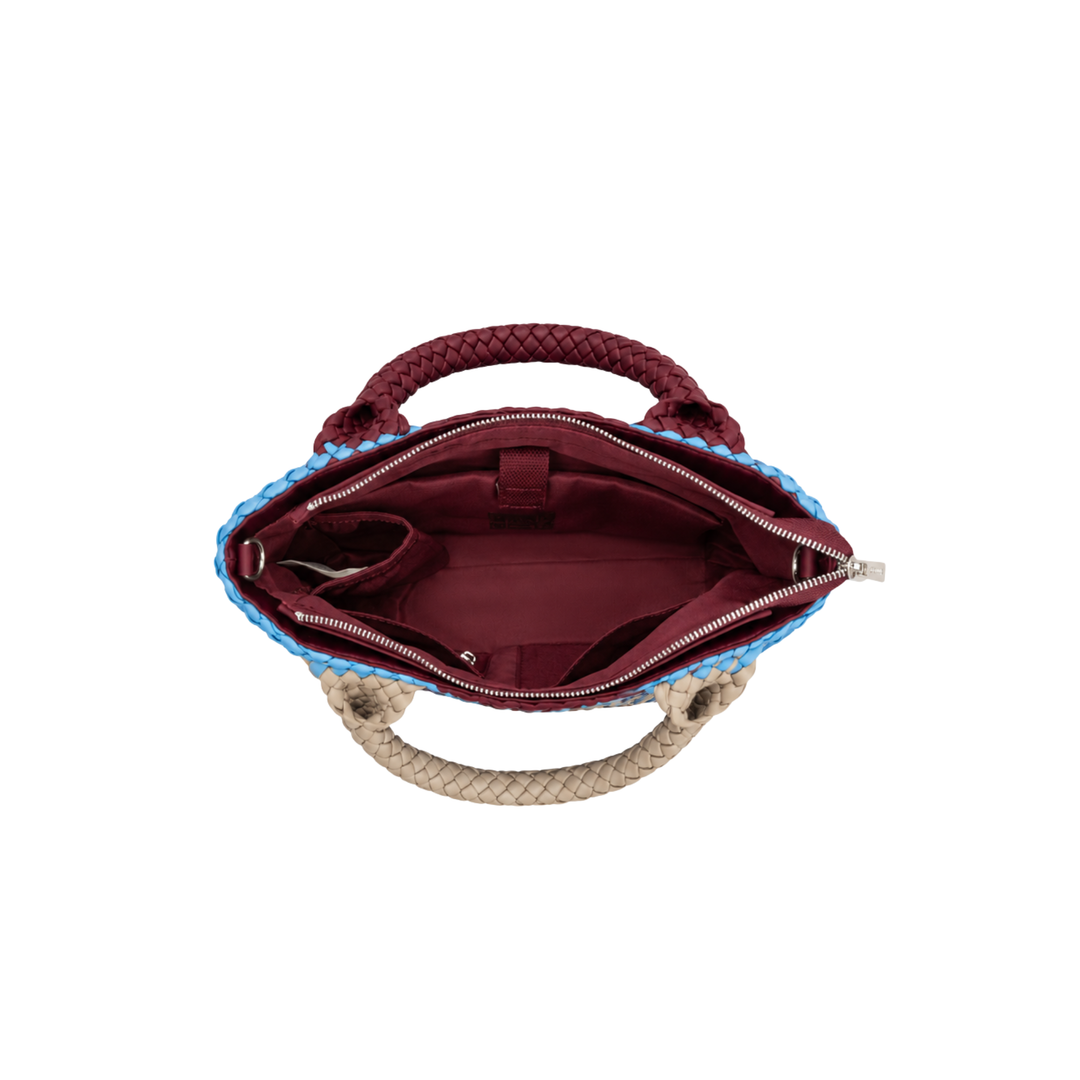 Borsa piccola in neoprene 'JUST MOVE' tono misto - blu & bordeaux & grigio chiaro