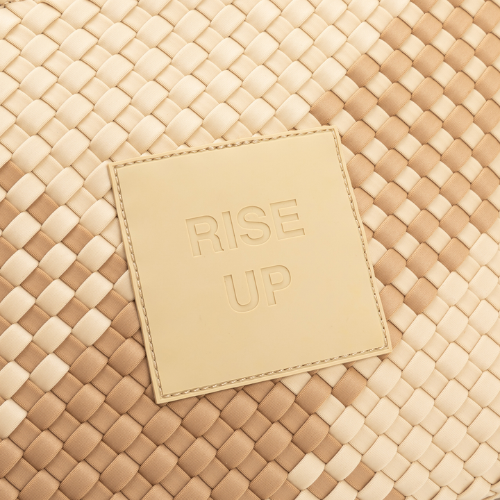 Borsa piccola in neoprene 'RISE UP' bicolore beige