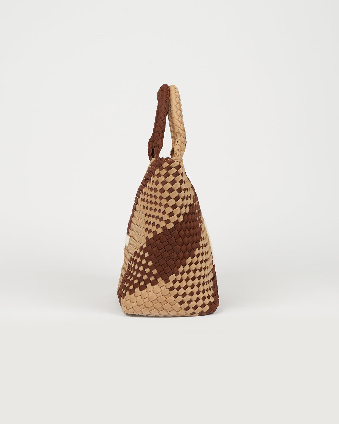 Neoprene MEDIUM BAG 'RISE UP' two-tone brown and beige