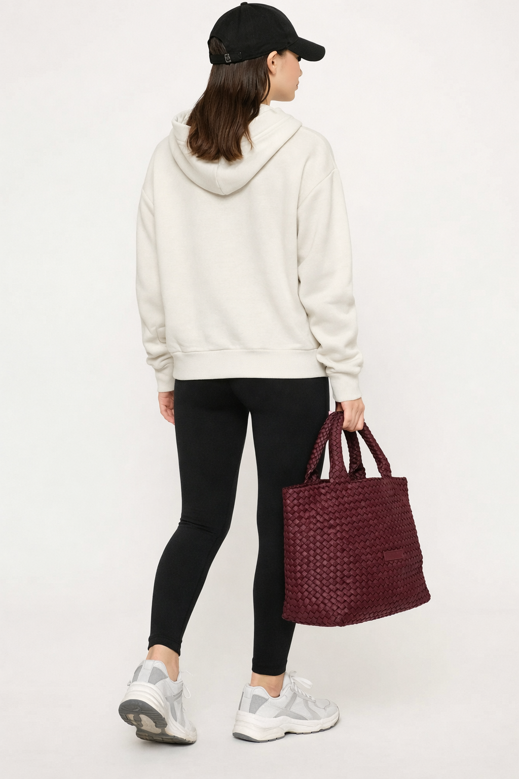 Neoprene LARGE BAG 'START NOW' two-tone burgundy and wine