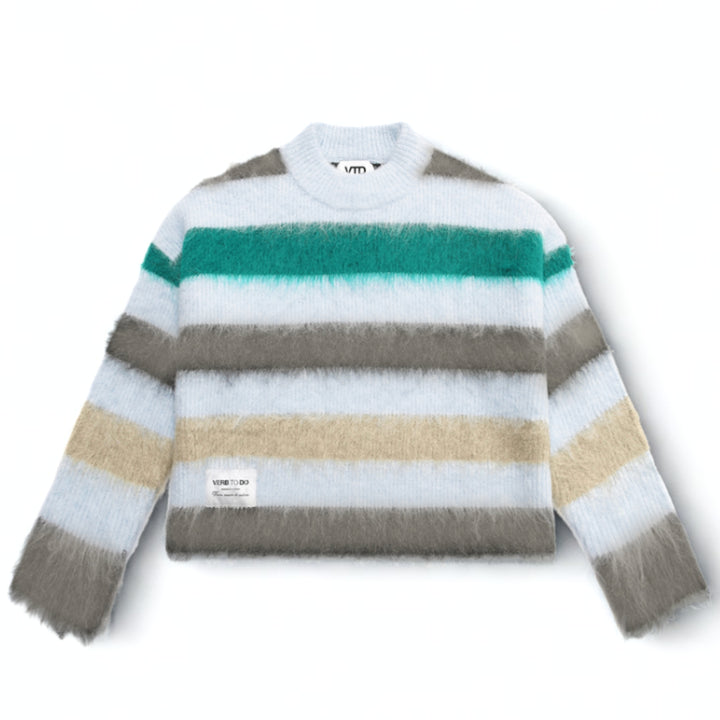 KNITWEAR BOXY GREY STRIPES