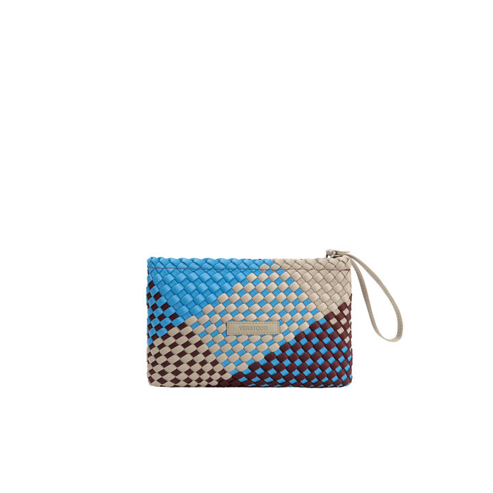 POCHETTE en néoprène 'JUST MOVE' ton mixte - bleu & bordeaux & gris clair