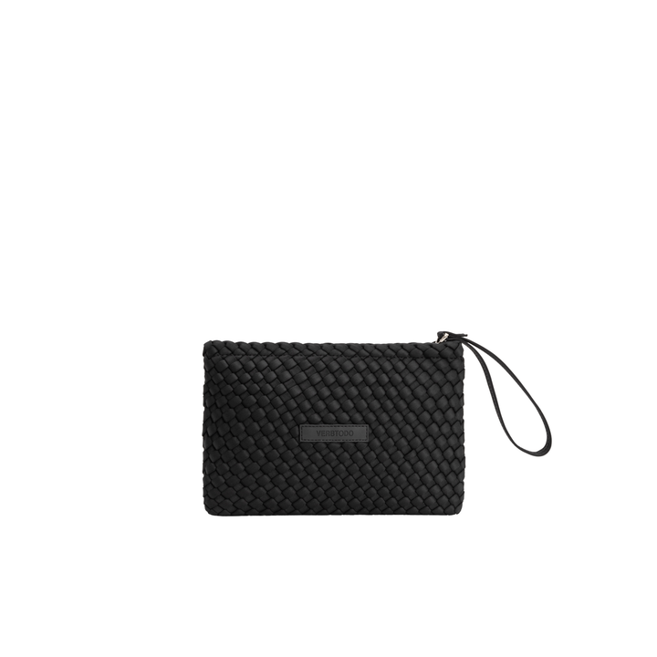 Pochette in neoprene 'FREE LOVE' tinta unita - nero