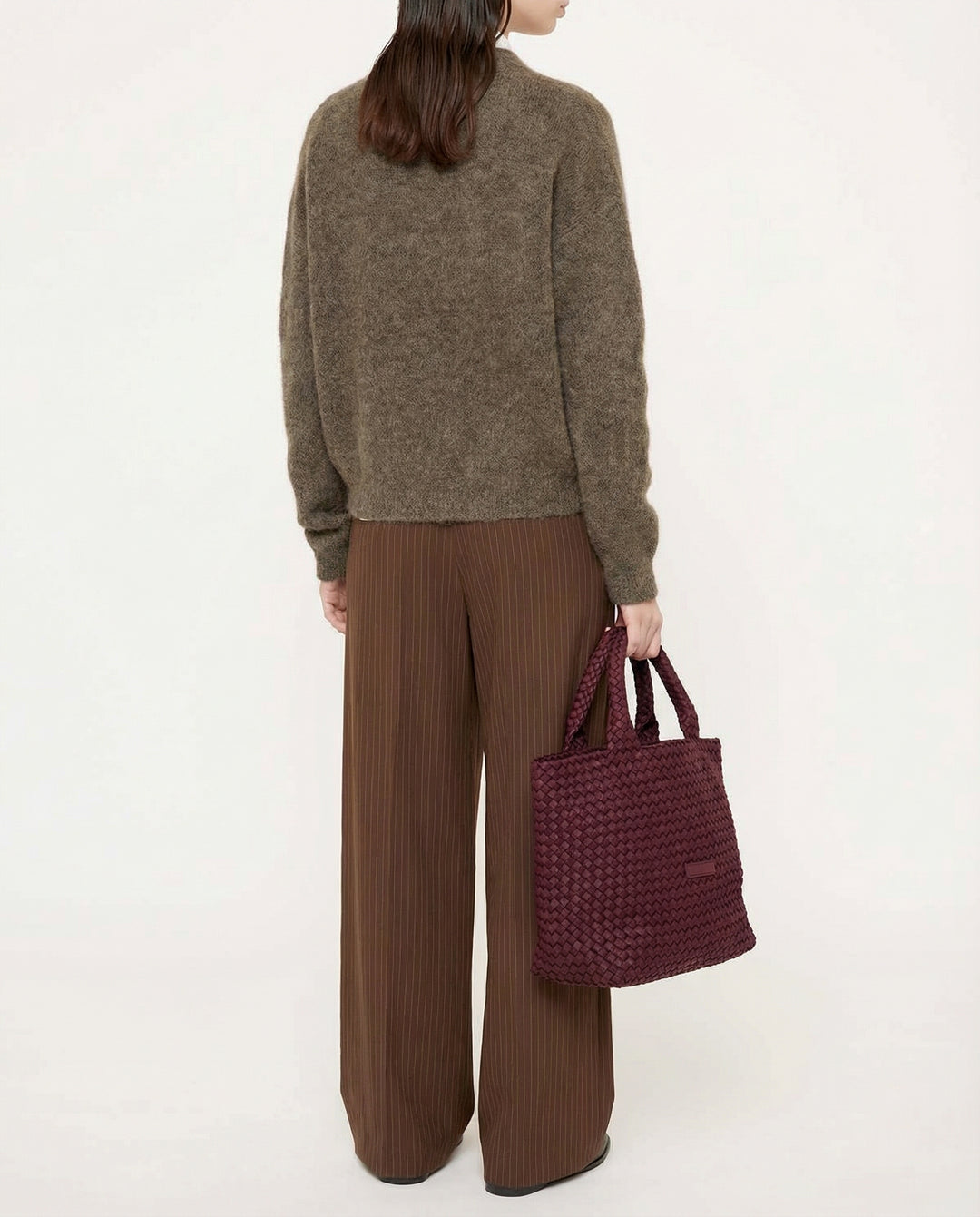 Neoprene LARGE BAG 'START NOW' two-tone burgundy and wine
