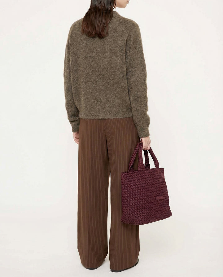 Neoprene LARGE BAG 'START NOW' two-tone burgundy and wine