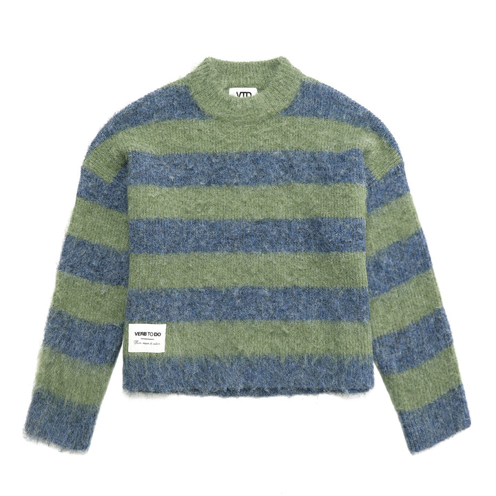 KNITWEAR BOXY GREEN STRIPES
