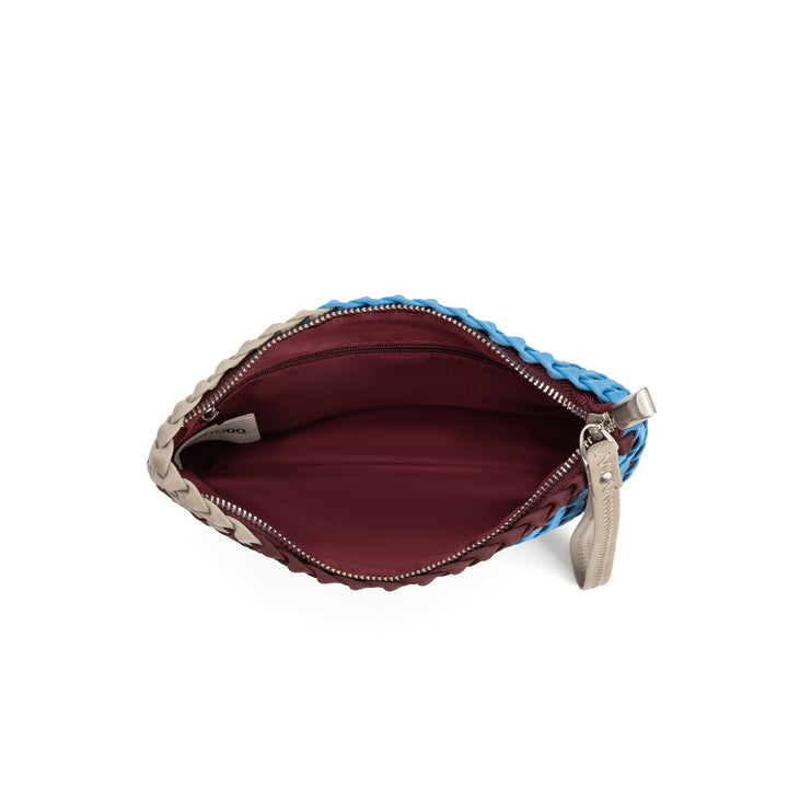 Neoprene Clutch Bag 'Just Move' Mixed Colors - Blue & Burgundy & Light Gray