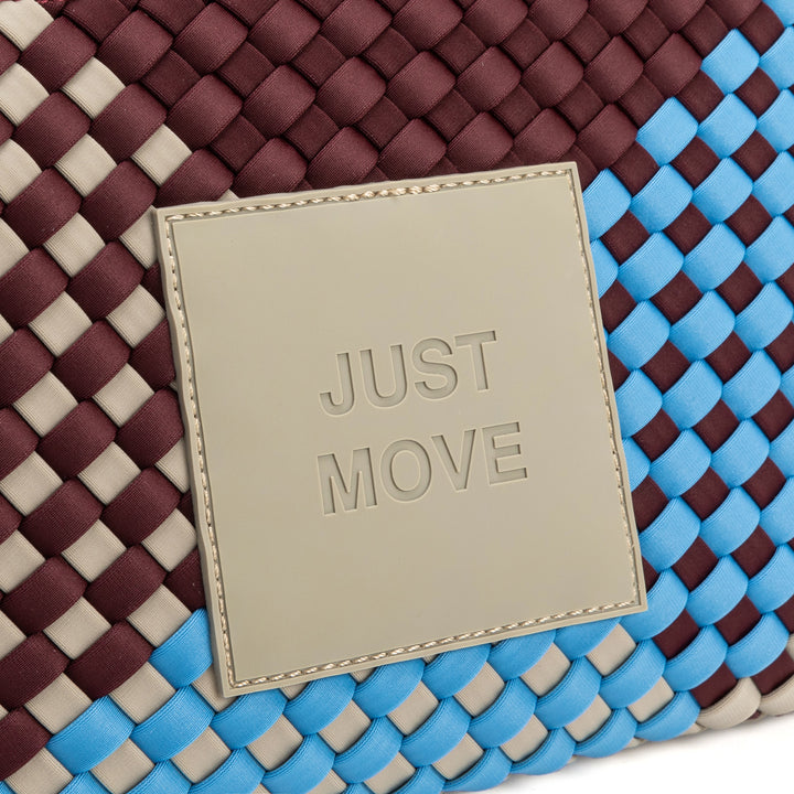 Neoprene Clutch Bag 'Just Move' Mixed Colors - Blue & Burgundy & Light Gray