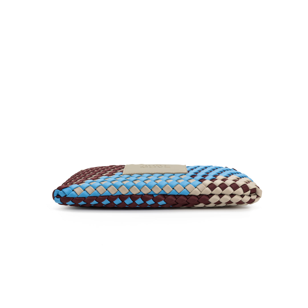 Neoprene Clutch Bag 'Just Move' Mixed Colors - Blue & Burgundy & Light Gray