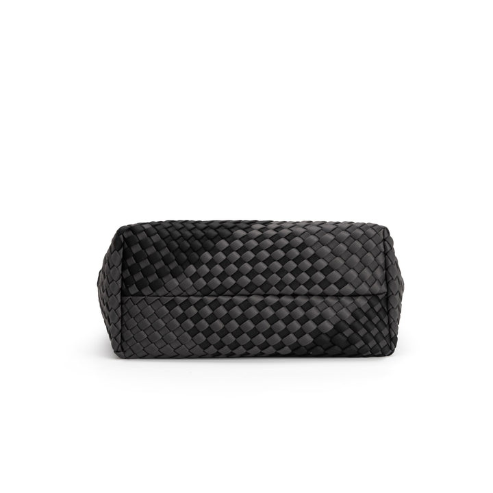 Neoprene MEDIUM BAG 'SLOW LIVING' two-tone gray and black