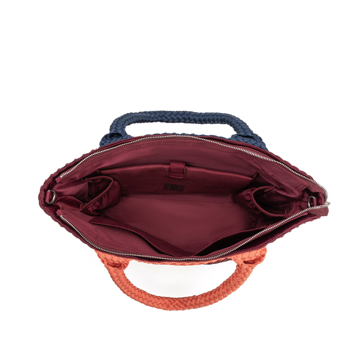 Neoprene LARGE BAG 'VISION & MISSION' mixed color - navy blue & burgundy & orange