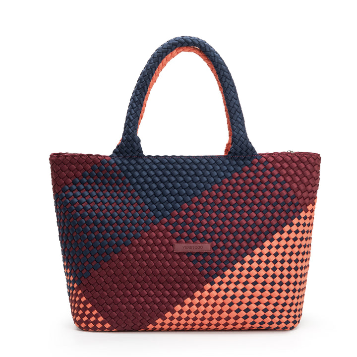 Neoprene LARGE BAG 'VISION & MISSION' mixed color - navy blue & burgundy & orange
