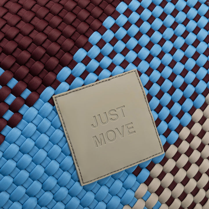 Neoprene LARGE BAG 'JUST MOVE' mix tone - blue & burgundy & light gray