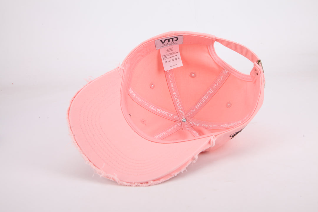 Pink Ripped Cap Verb to do