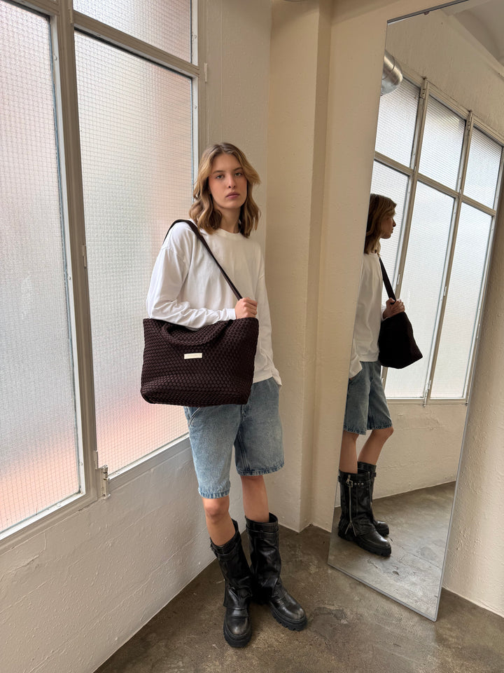 Neoprene LARGE BAG 'FREE LOVE' black