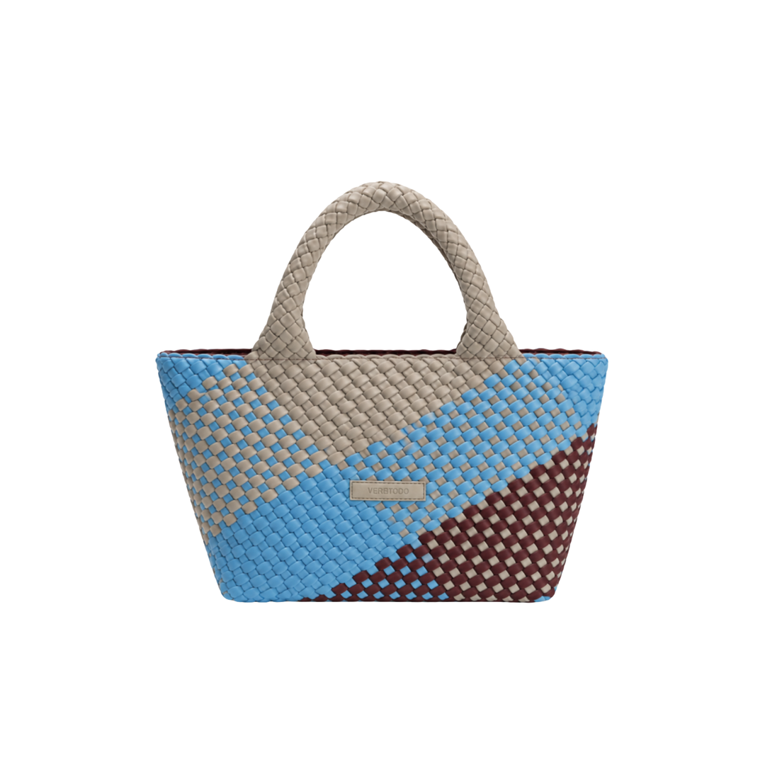 SAC MOYEN en néoprène 'JUST MOVE' ton mixte - bleu & bordeaux & gris clair
