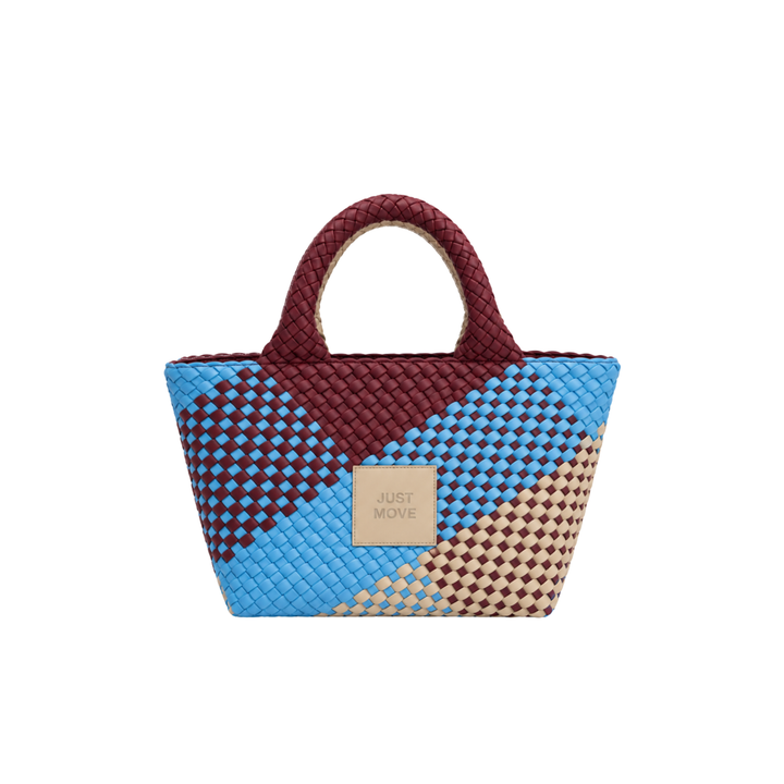 SAC MOYEN en néoprène 'JUST MOVE' ton mixte - bleu & bordeaux & gris clair