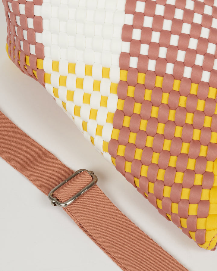 Neoprene MEDIUM BAG 'JUST MOVE' multicolour pink&yellow&white