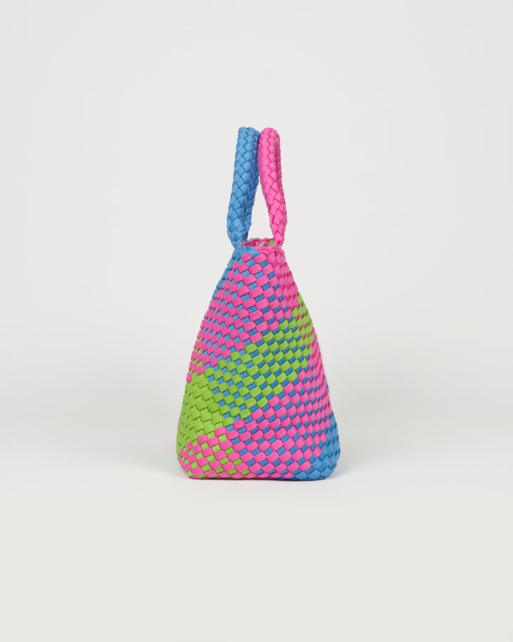 Neoprene MEDIUM BAG 'JUST MOVE' multicolour pink&blue&green