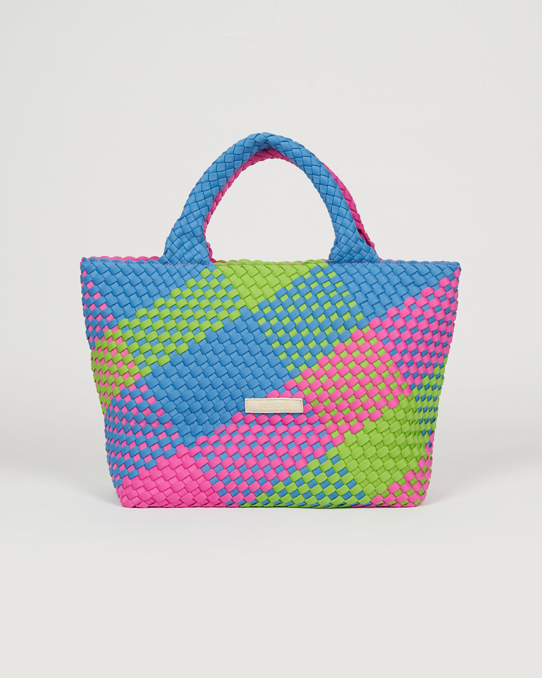 Neoprene MEDIUM BAG 'JUST MOVE' multicolour pink&blue&green