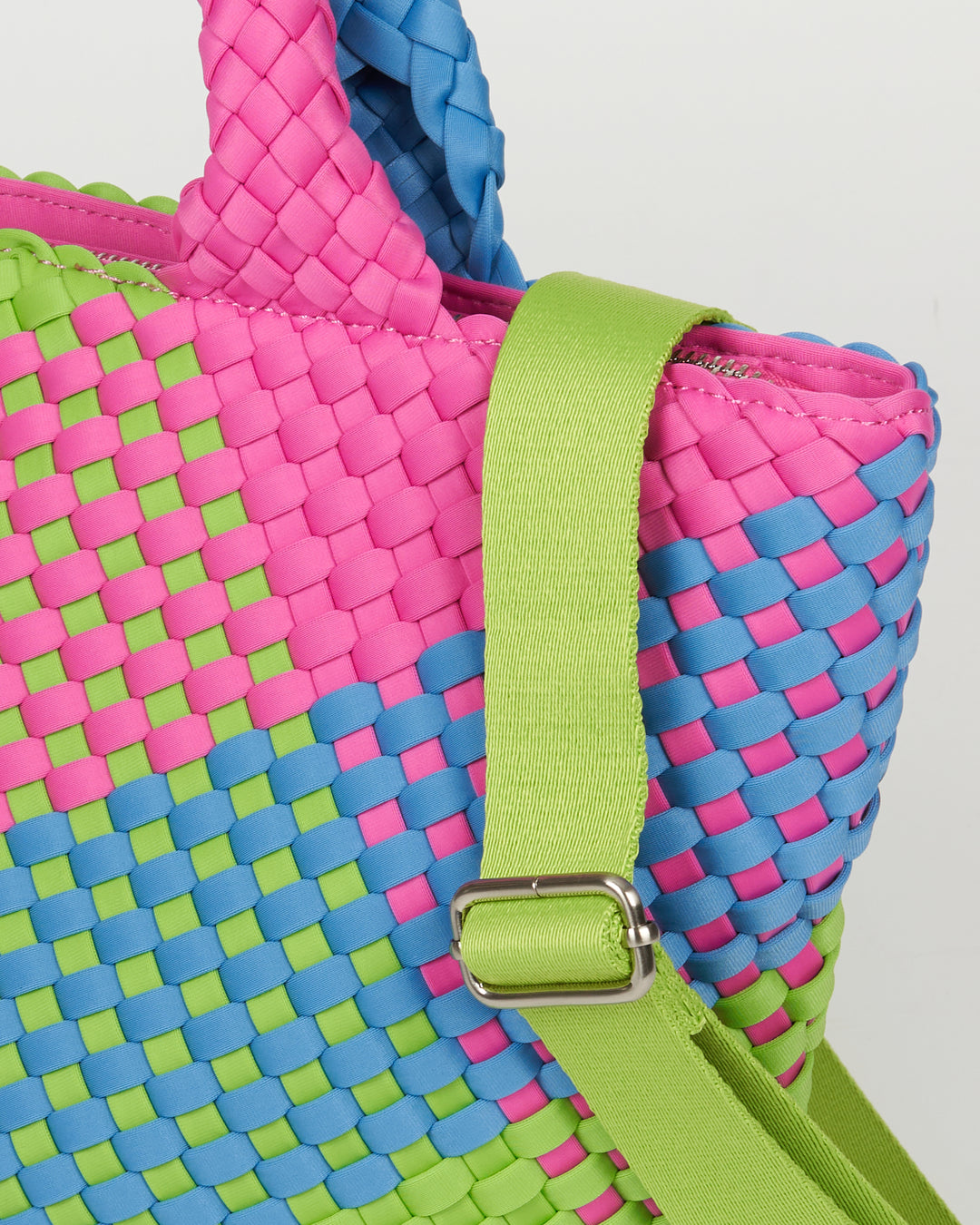 Neoprene MEDIUM BAG 'JUST MOVE' multicolour pink&blue&green