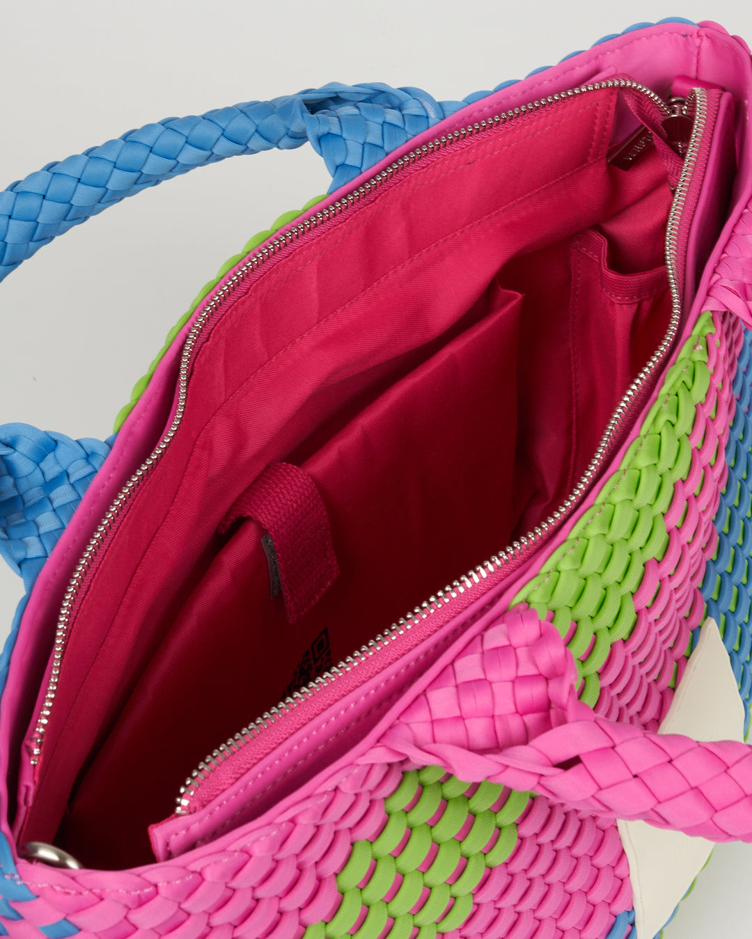 Neoprene MEDIUM BAG 'JUST MOVE' multicolour pink&blue&green