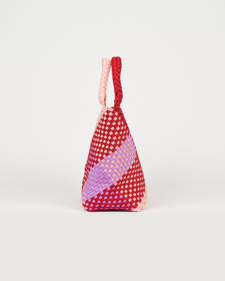 Neoprene MEDIUM BAG 'LIFE IS SIMPLE' multicolour pink&purple&red