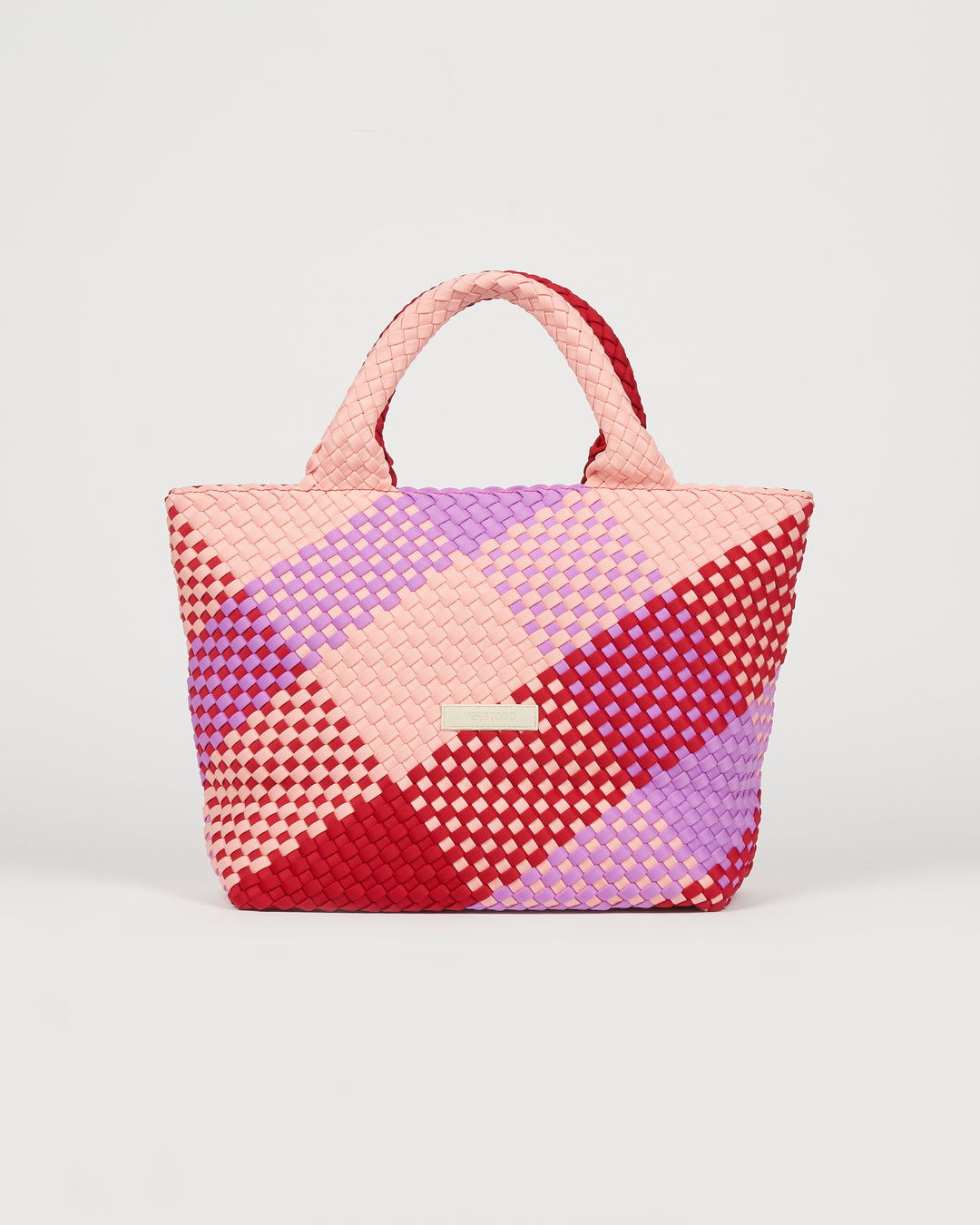 Neoprene MEDIUM BAG 'LIFE IS SIMPLE' multicolour pink&purple&red