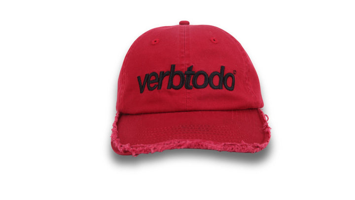 Burgundy Ripped Cap Verb to do
