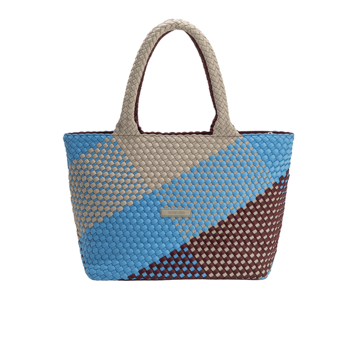 GRAND SAC en néoprène 'JUST MOVE' ton mixte - bleu & bordeaux & gris clair