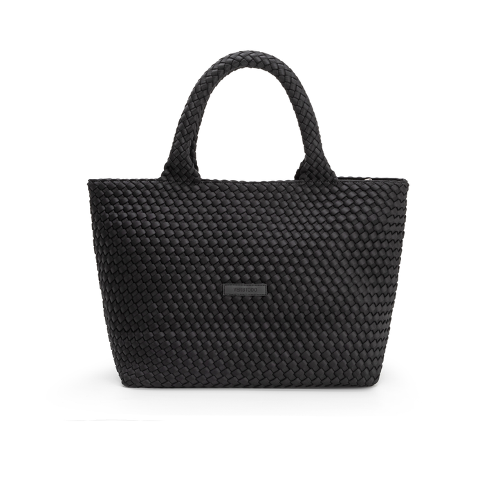 Borsa grande in neoprene 'FREE LOVE' tinta unita - nero