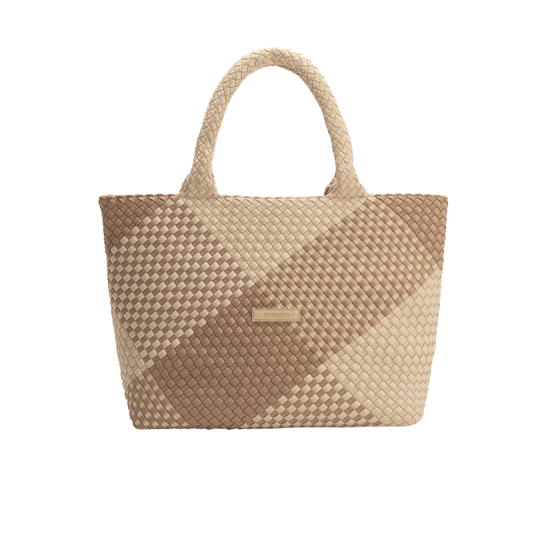 Borsa grande in neoprene 'RISE UP' bicolore beige
