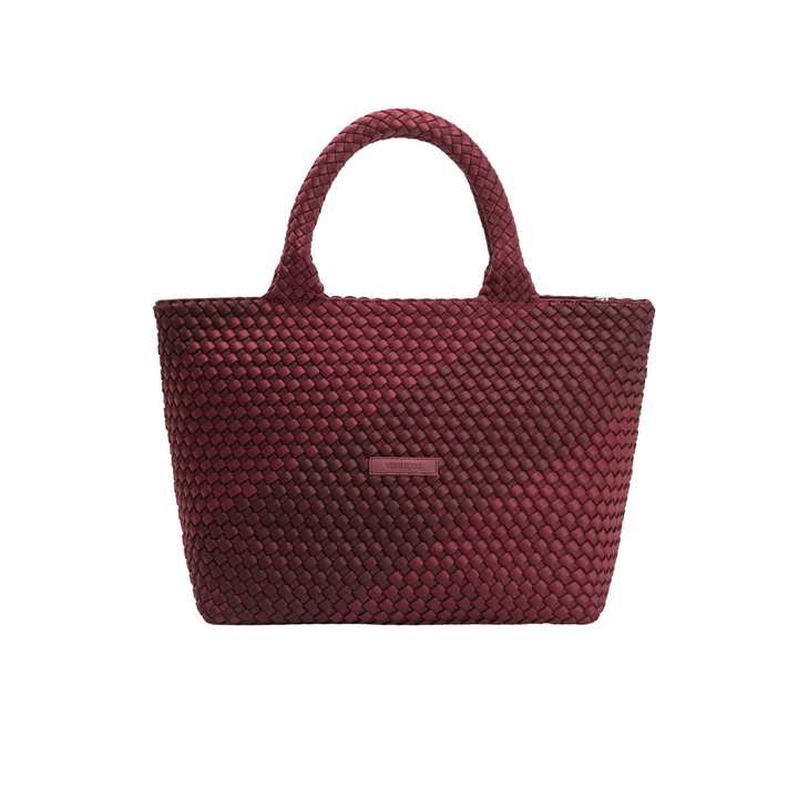 Neoprene LARGE BAG 'START NOW' two-tone burgundy and wine
