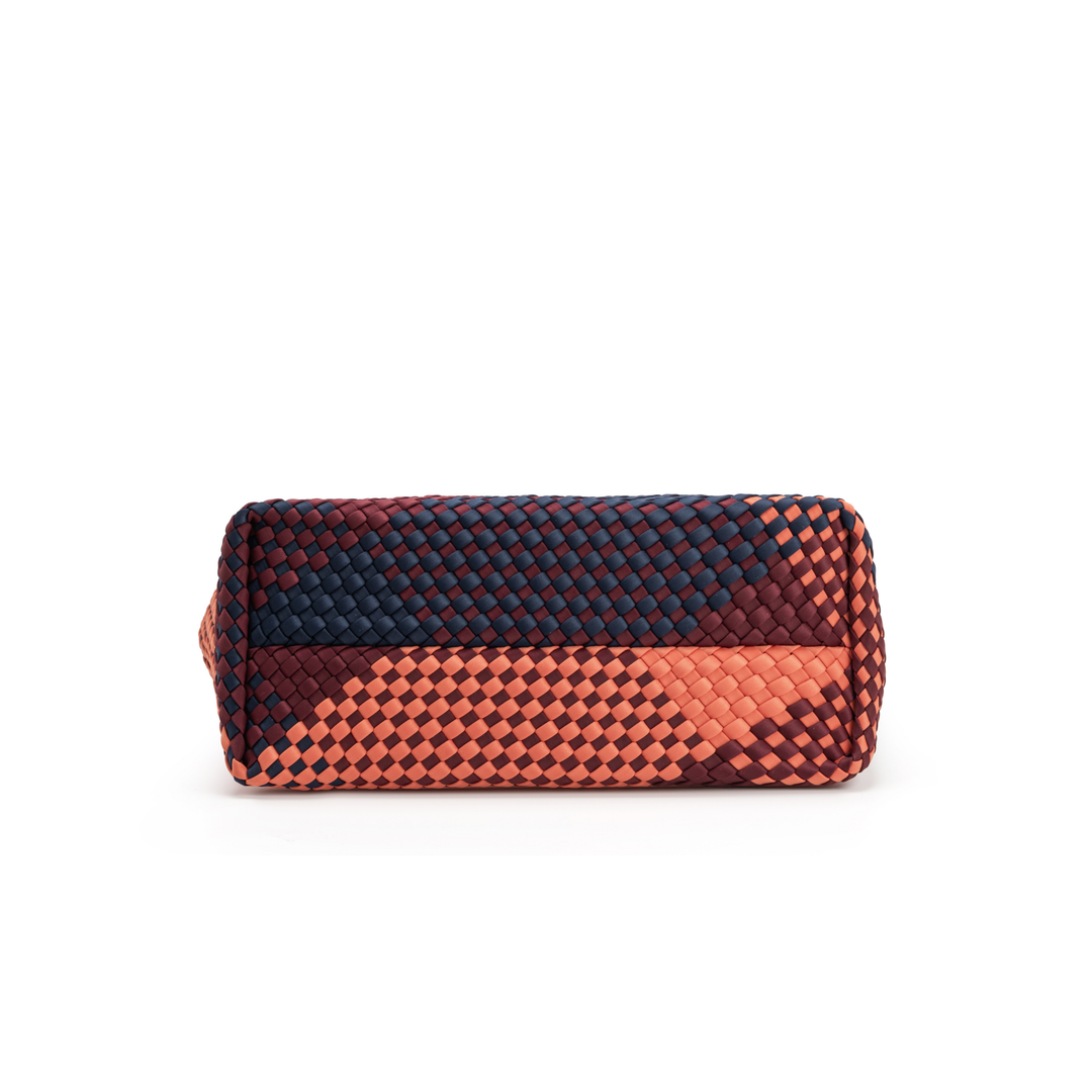 GRAND SAC en néoprène 'VISION & MISSION' ton mixte - bleu marine & bordeaux & orange
